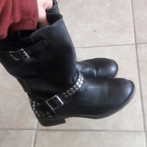 Black leather studded boots. Lightly used.